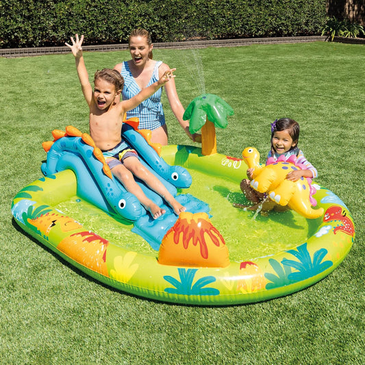 Little Dino Themed Inflatable Swimming Pool