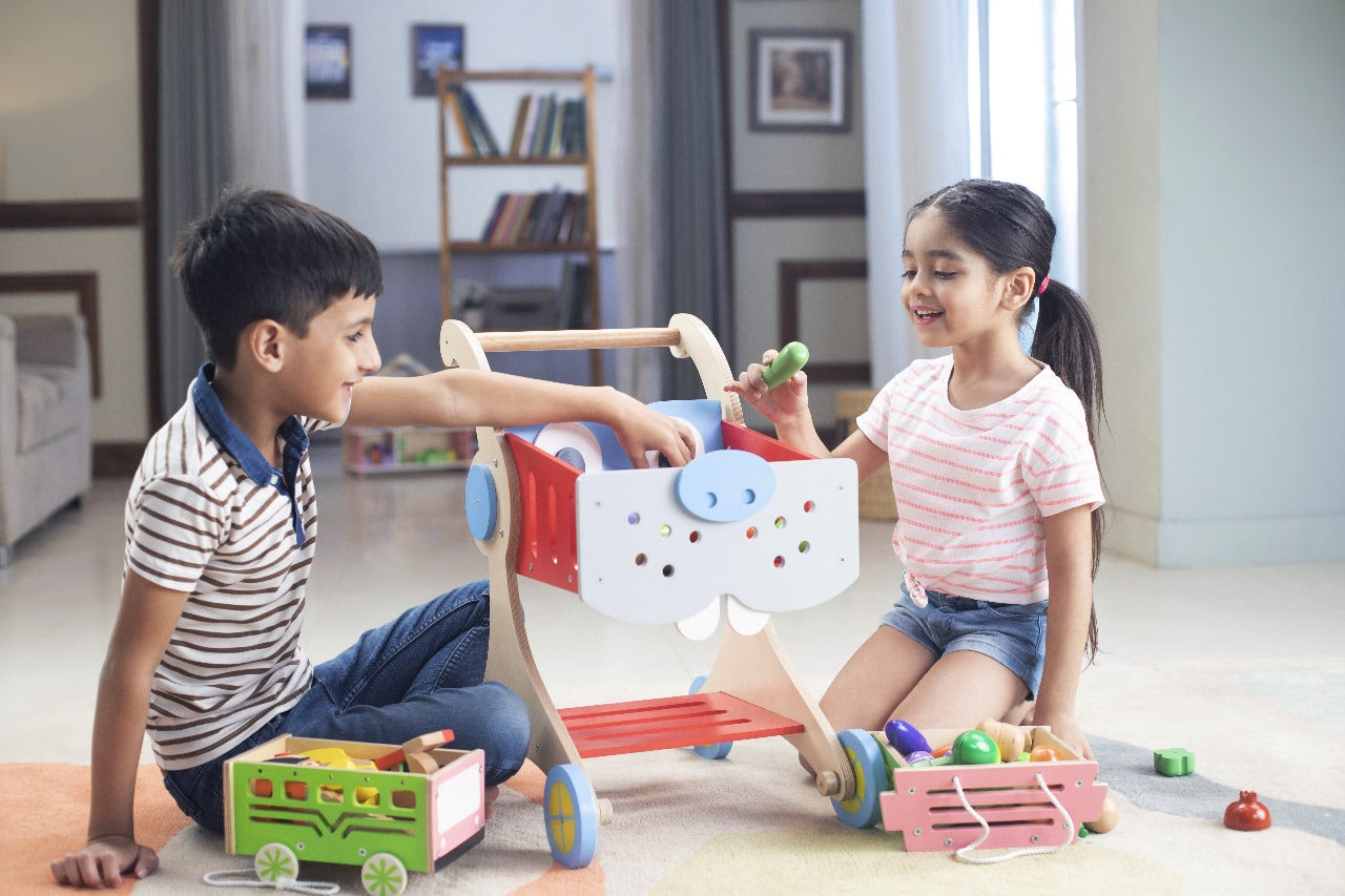 Funny Shopping Cart Trolley ( Wooden)