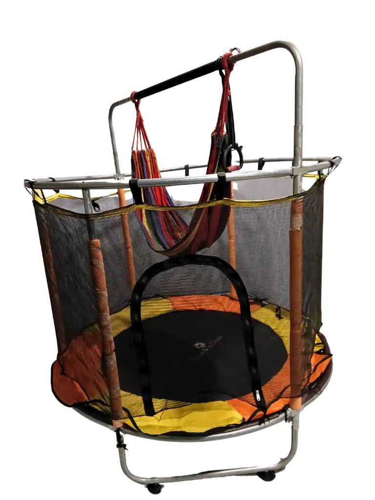 Trampoline with Safety Net and Exciting Swing for Kids