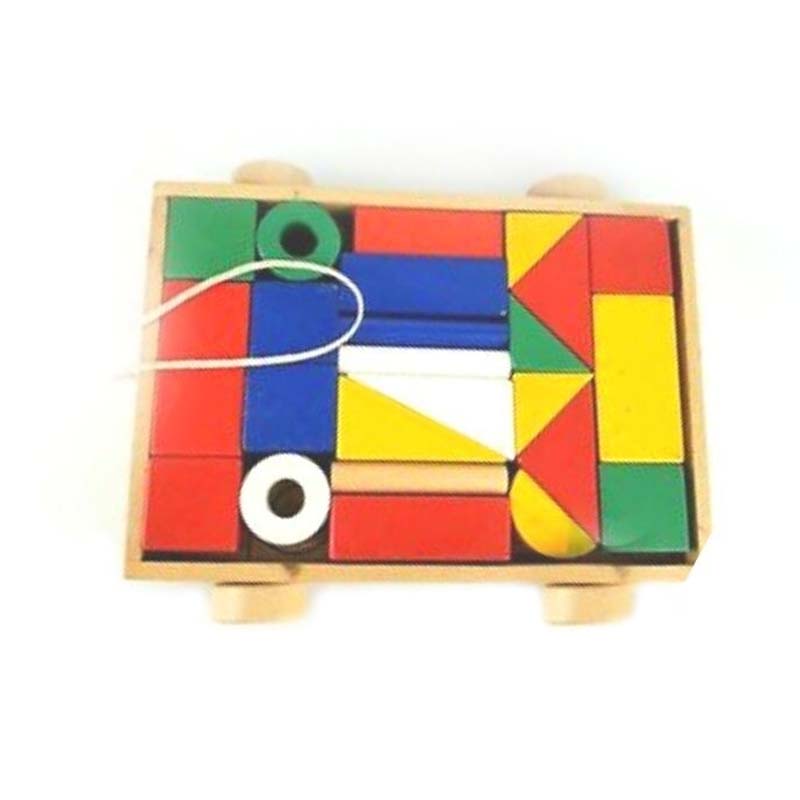 Wagon with 24 building blocks