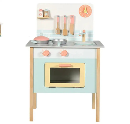 Wooden Kids Play Kitchen Set (Blue)