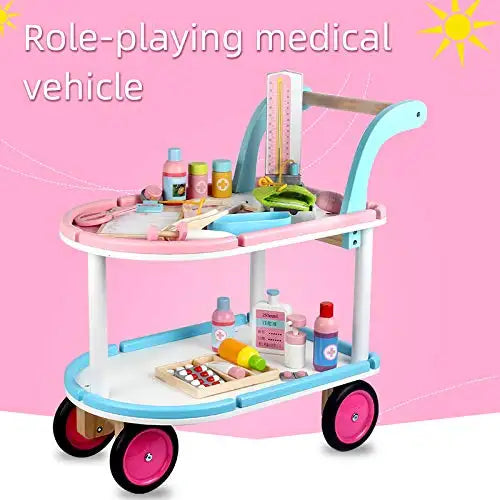 Wooden Doctors Medical Trolley