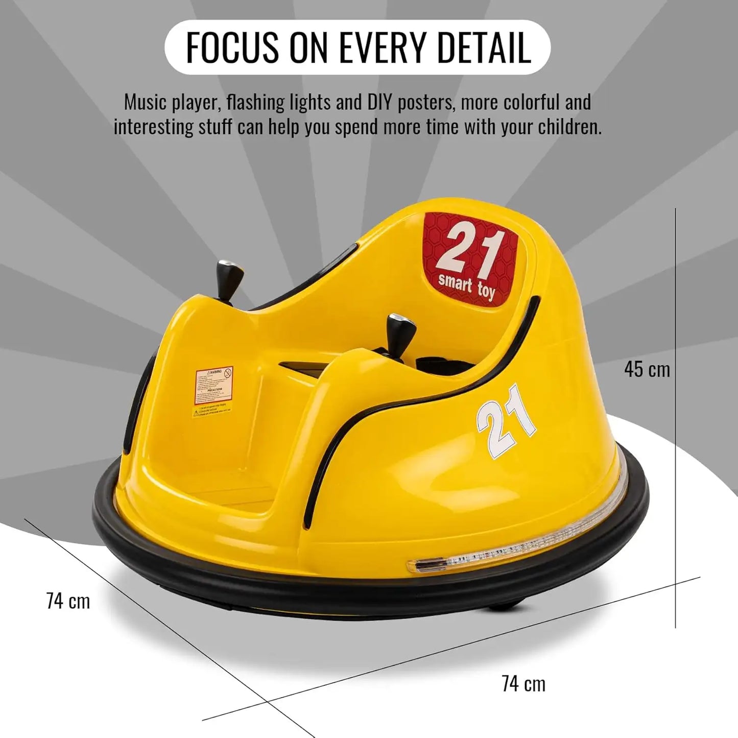 Battery Operated Bumper Car ( yellow)