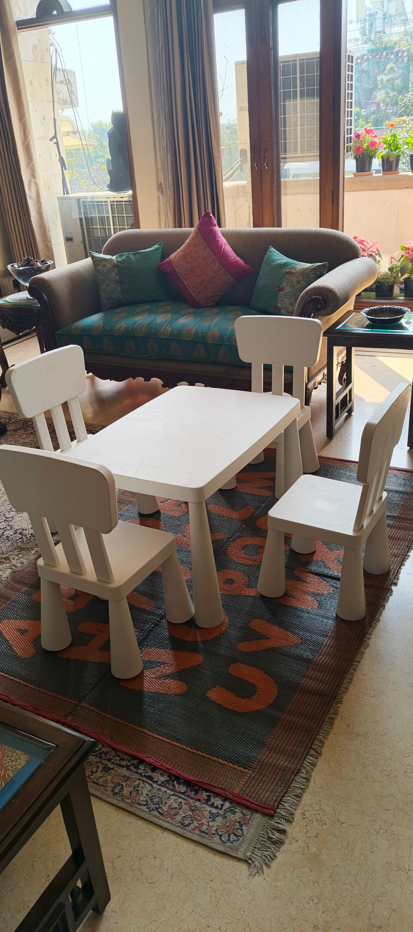 Ikea  White Table with 4 Chairs