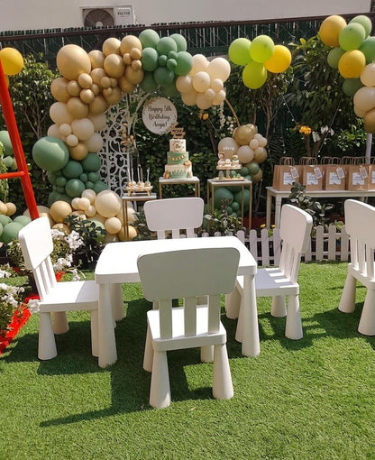Classic White Kids' Party Table & Chairs Set