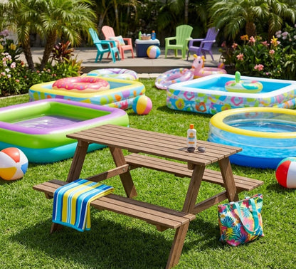 Sunny Day Wooden Picnic Tables