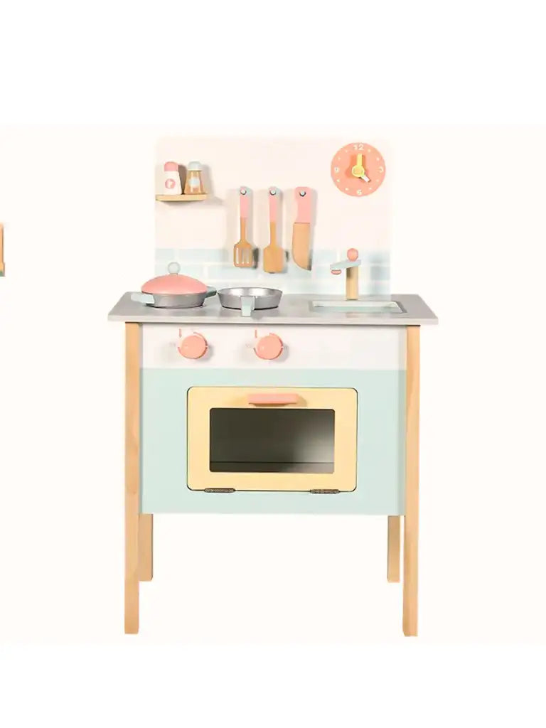 Wooden Kids Play Kitchen Set (Blue)