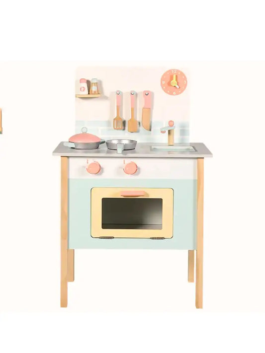 Wooden Kids Play Kitchen Set (Blue)